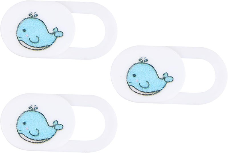 3pcs Webcam Cover Slide for Laptop and Tablet, Blue Whale Pattern Privacy Protection, Anti-Peeping Camera Cover for Computer and PC - Image 1