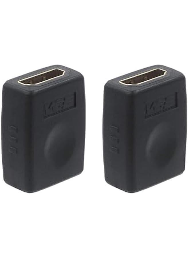 HDMI Coupler HDMI Female to Female Connector 3D 4K Extension Adapter Compatible with PCs and Xbox One，Wall-Mounted TVs and Five TV Sticks, 2-Pack - Image 1