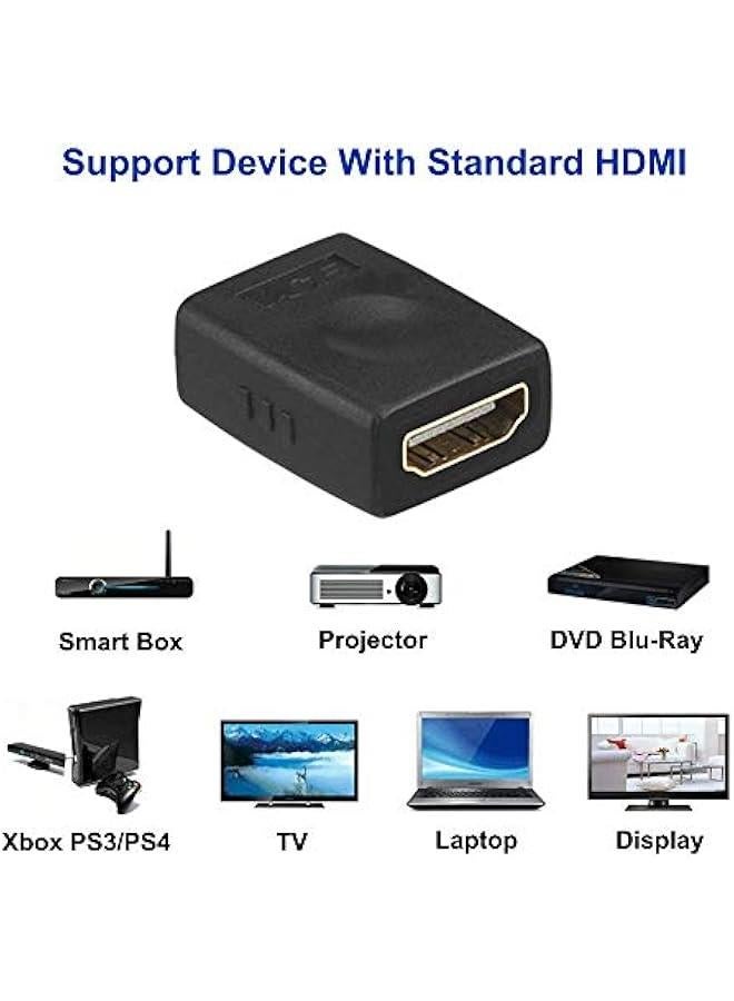 HDMI Coupler HDMI Female to Female Connector 3D 4K Extension Adapter Compatible with PCs and Xbox One，Wall-Mounted TVs and Five TV Sticks, 2-Pack - Image 5