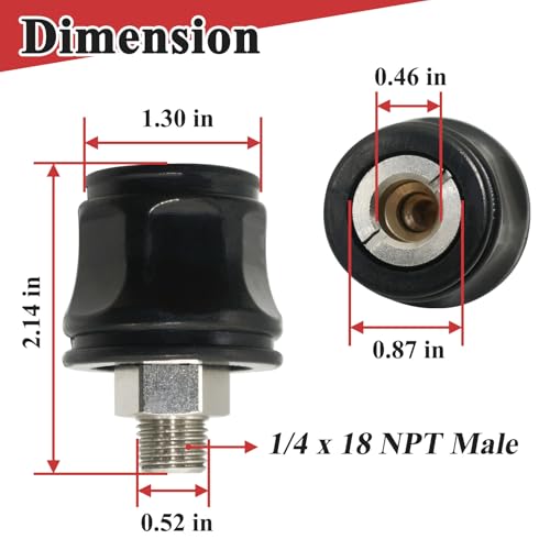 Zeiboat 740112 Hose Coupling Adapter for Air Compressor, NPT Std, with Rubber Sleeve - Image 3