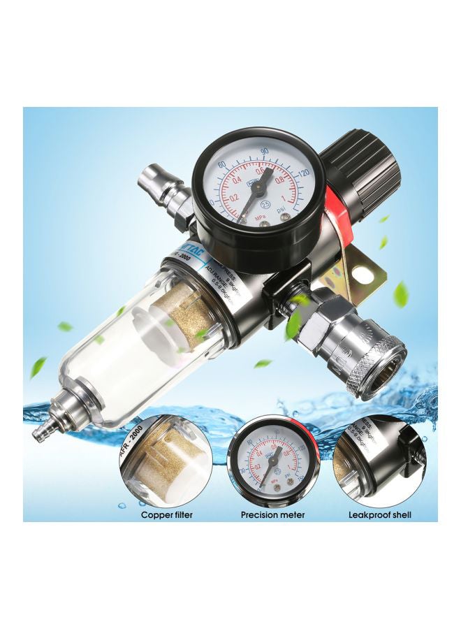 Air Compressor Filter Water Separator Trap Tools Kit With Regulator Gauge - Image 3