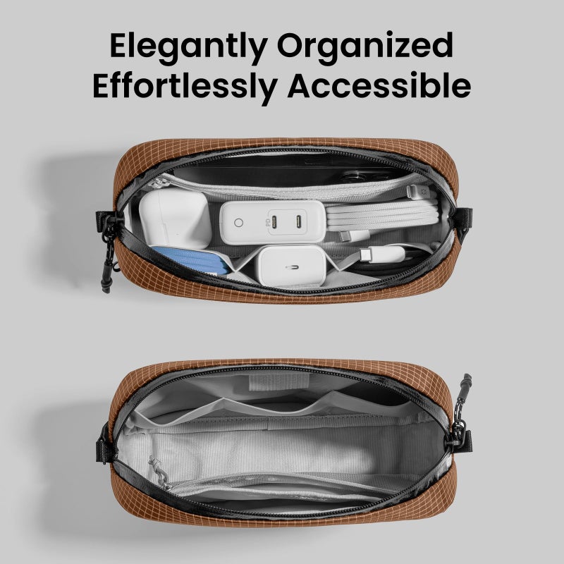 tomtoc Electronics Organizer Travel Case Performance, Water Resistant Bag Cable Tech Pouch Accessories, Carry Storage for Cord, Phone, Cables, Airpods, USB Flash Drive, Daily Items - Image 5