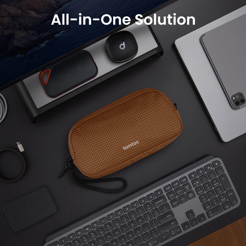 tomtoc Electronics Organizer Travel Case Performance, Water Resistant Bag Cable Tech Pouch Accessories, Carry Storage for Cord, Phone, Cables, Airpods, USB Flash Drive, Daily Items - Image 3