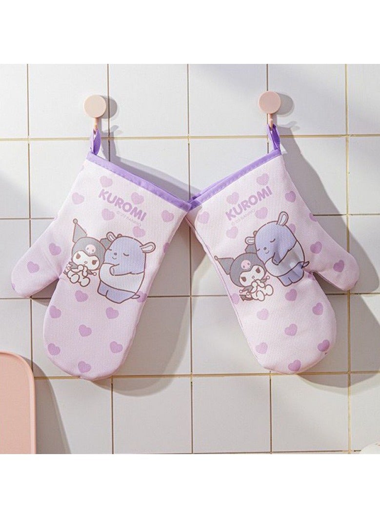 general Sanrio Anti-scald Gloves Genuine Kulomi oven Microwave oven Thickened Insulation High Temperature Resistant Kitchen Baking Gloves - Image 1