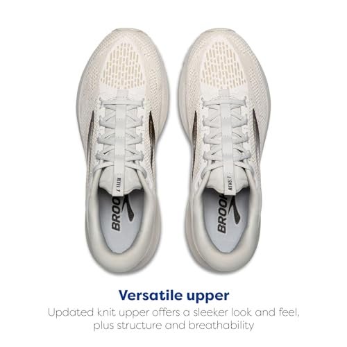 Brooks Men’s Revel 7 Neutral Running Shoe - White/Pelican/Black - 8 Medium - Image 4