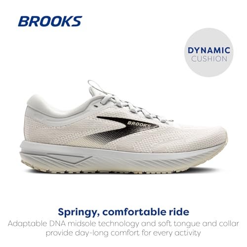 Brooks Men’s Revel 7 Neutral Running Shoe - White/Pelican/Black - 8 Medium - Image 2