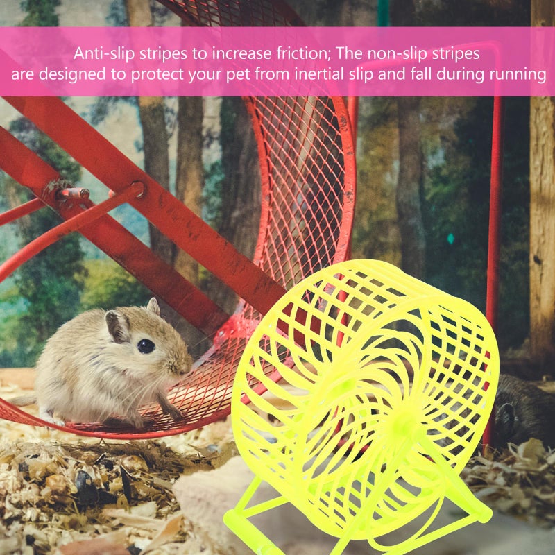 4Pcs Small Silent Hamster Wheel Set with Stand Colorful Exercise Wheels for Chinchillas - Image 5