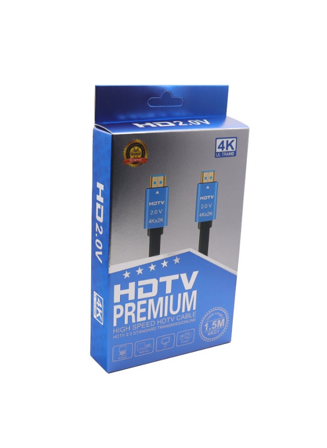 ماركة غير محددة كابل HDMI HD من المصنع 4K إصدار 2.0 19+1 مطلي بالذهب من سبائك الألومنيوم لشاشة الكمبيوتر وكابل فيديو لجهاز العرض - اللون: صندوق دائري - طول الخط: 5 متر  - Image 1