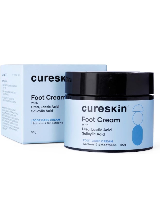 Cureskin Foot Care Cream for Cracked Heels | Repairs, Softens, and Exfoliates | Foot Cream for Women and Men, 50 g (Pack of 1) - Image 1