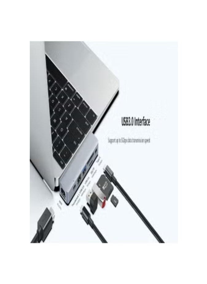 Recci - 7 in 2 Hub for iphone 2*Type-C TO HDMI+USB3.0+USB2.0+SD+TF+Type-C+PD RH08 - Image 1