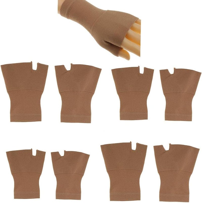 klarako 1 Pair Womens Mens Fingerless Compression Gloves Hand Wrist Support Joint Pain Relief/Enhance Circulation  S M L XL  Black/Skin Color - Image 5