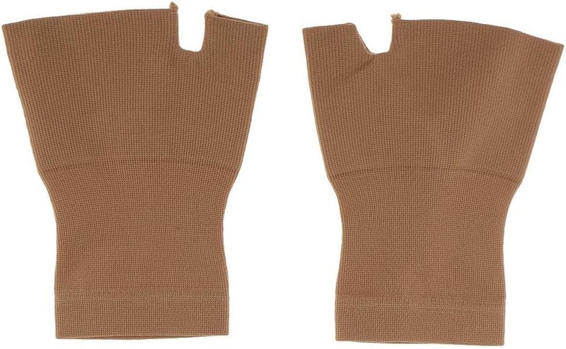 klarako 1 Pair Womens Mens Fingerless Compression Gloves Hand Wrist Support Joint Pain Relief/Enhance Circulation  S M L XL  Black/Skin Color - Image 3