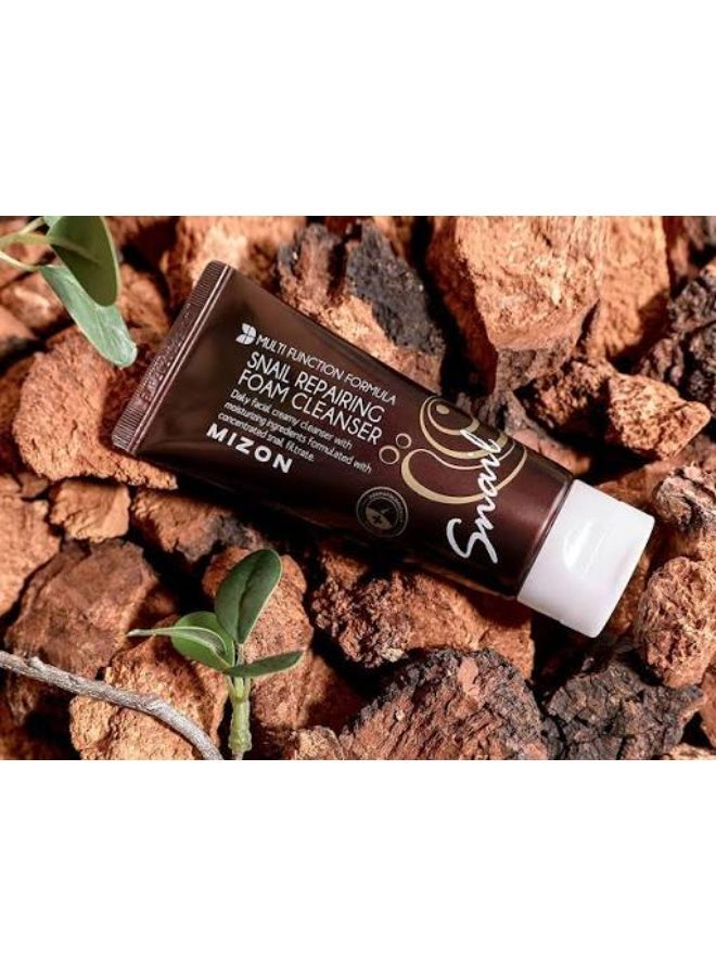 Mizon Multi Function Formula Snail Repairing Foam Cleanser 60ml - Image 3