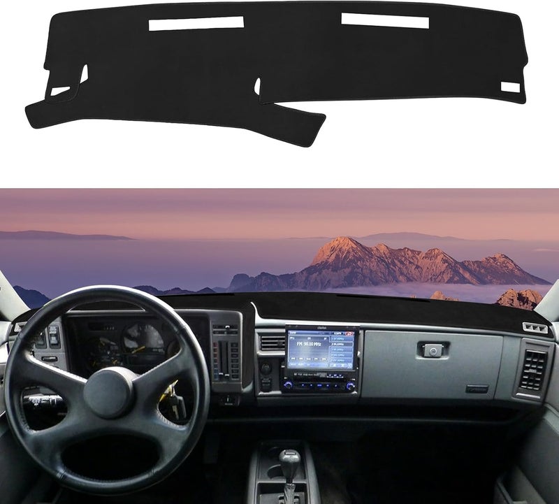Rilsen Multi-use detailed build Dashboard Cover Mat Custom Fit for 1986-1993 Chevy S10 Blazer/GMC S15 Jimmy Sonoma/1991-1994 Oldsmobile Bravada Dash Cover Nonslip Dash Mat Protector Sunshade No Glare Black All-item matching trendy build - Image 1