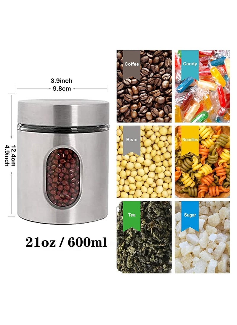 تابيت 1PCS 600ml الفولاذ المقاوم للصدأ جرات تخزين الزجاج المرئي جرات مختومة جرات الحبوب جرات الشاي جرات تخزين الأغذية جرات تخزين الأغذية المطبخ الإمدادات  - Image 2