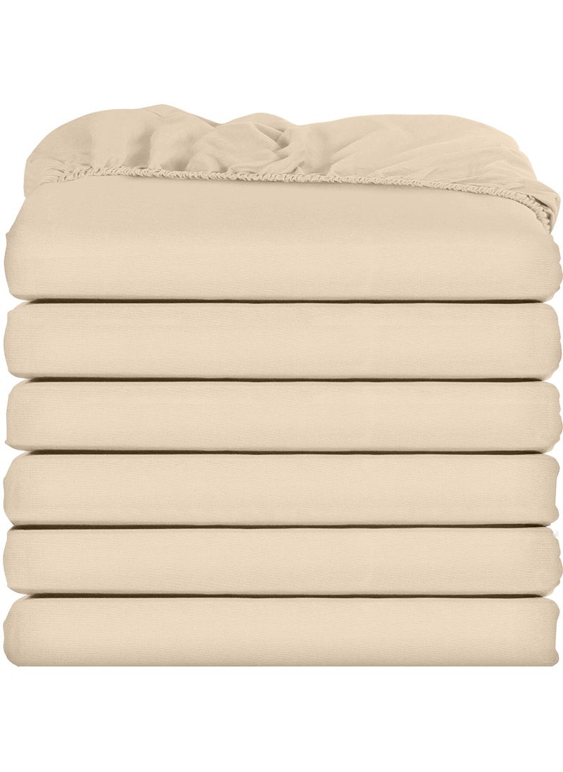 Utopia Bedding Utopia Bedding Queen Fitted Sheets - Bulk Pack of 6 Bottom Sheets - Soft Brushed Microfiber - Deep Pockets - Shrinkage & Fade Resistant - Easy Care (Beige)  - Image 1