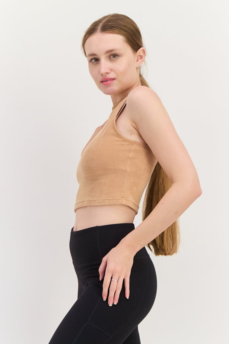 PUMA Women Sportswear Fit Sleeveless Outdoor Crop Tank Top, Tan - Image 2