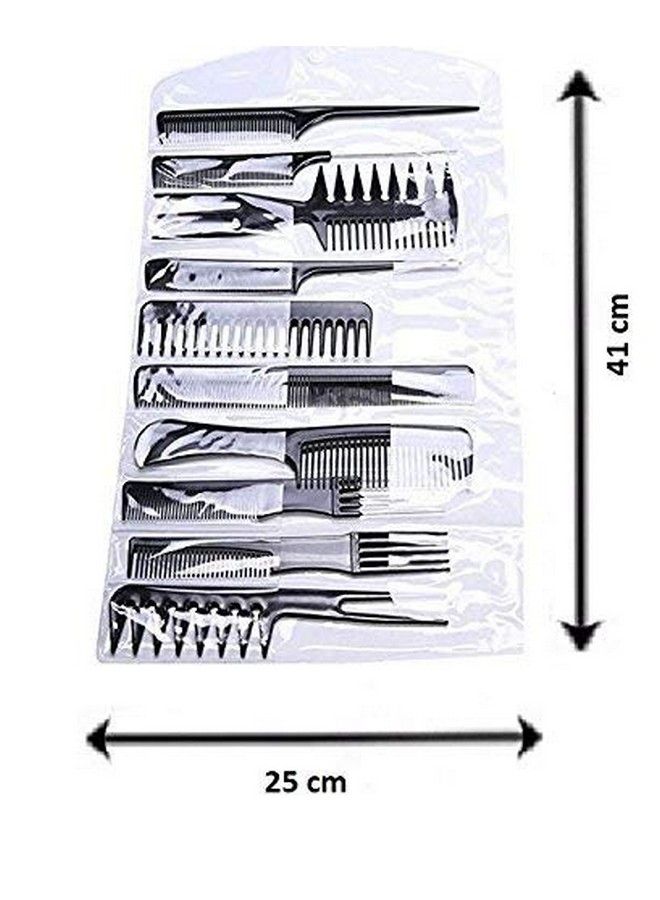 URBANMAC Set Of 10 Pcs Multipurpose Salon Hair Styling (41 * 25) Cm Hairdressing Hairdresser Barber Combs Professional Comb Kit - Image 4