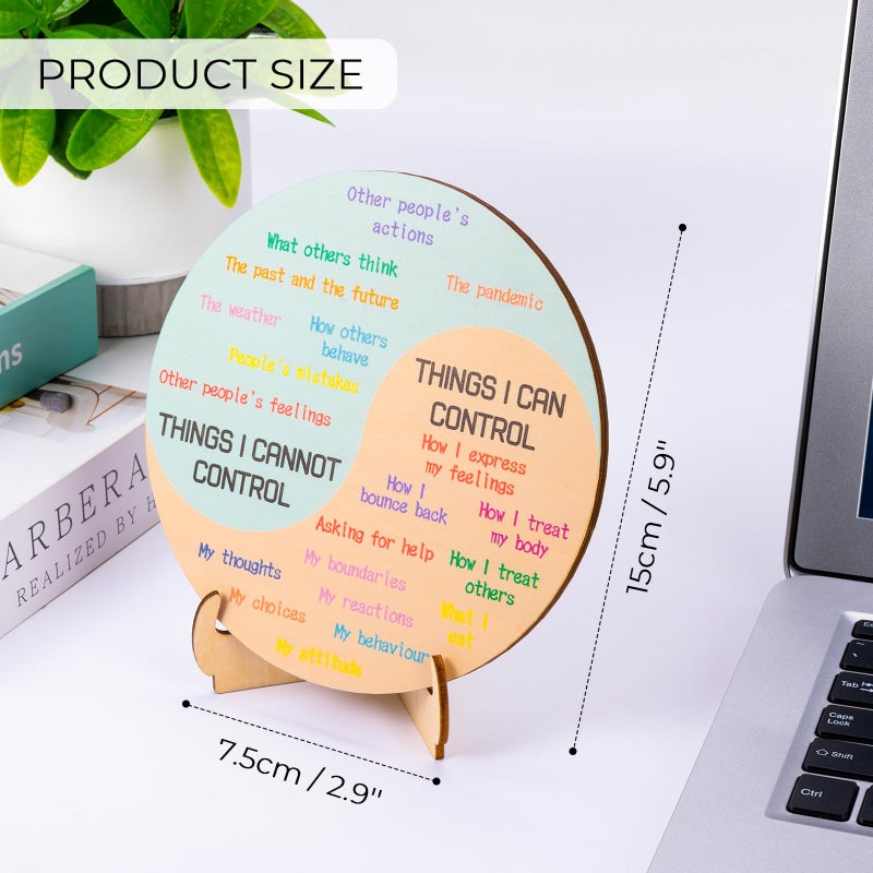 Giftacity Feelings Wheel Therapy Office Desk Decor - Double Sided Mental Health Emotions Chart with Stand, Therapist Gifts for Home Office Women Man - Image 5