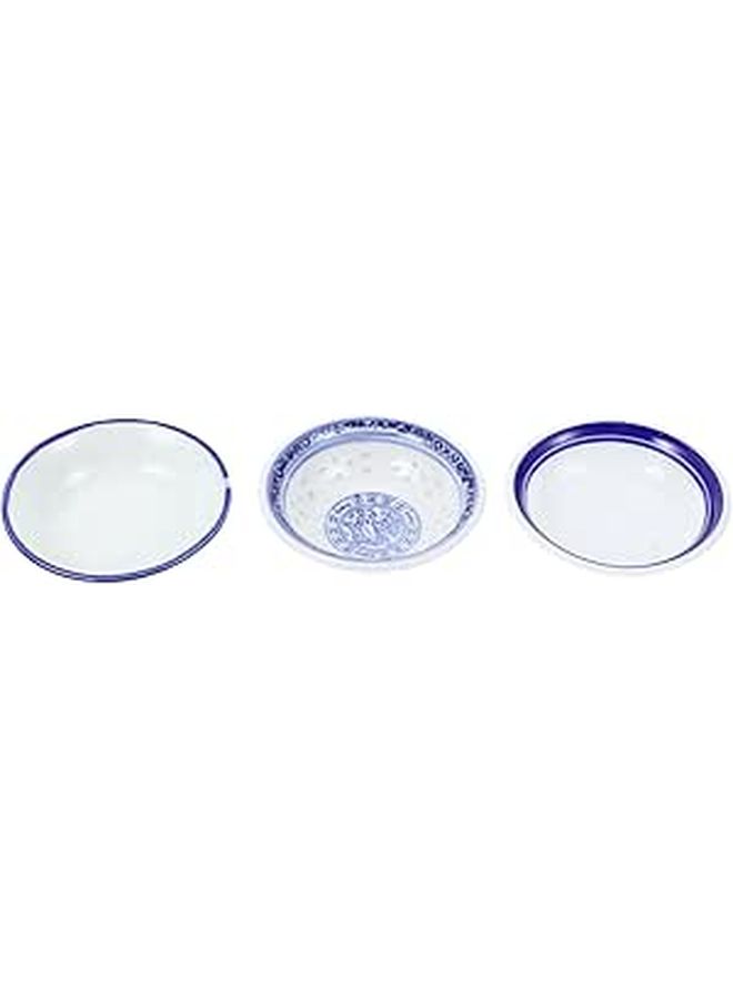 Blue White Porcelain Seasoning Plates 3pcs Multipurpose Sauce Storage Holder - Image 1