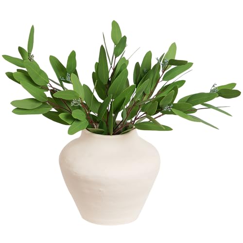 Melorca&Guilla Artificial Plants,3PCS 33" Faux Eucalyptus Stems Green Faux Branches for Vase,Fake Eucalyptus Artificial Eucalyptus Decor for Shop Garden Office Home Décor (3, Eucalyptus) - Image 1