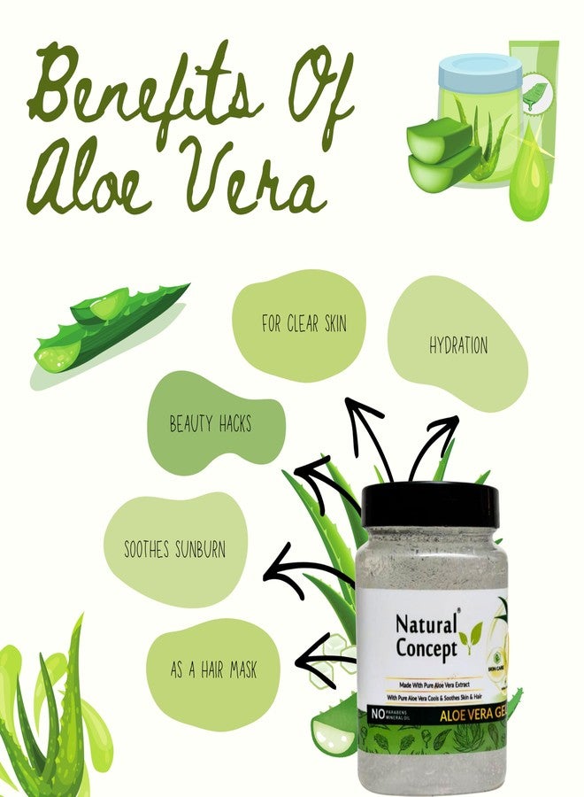 Natural Concept Aloevera Gel for Face Hair Skin 500gm | Non Toxic Organic Aloevera Extracted White Gel | Removes Pimples, Instant Glow, Removes Excess Oil, Non Sticky | Pack of 2 - Image 4