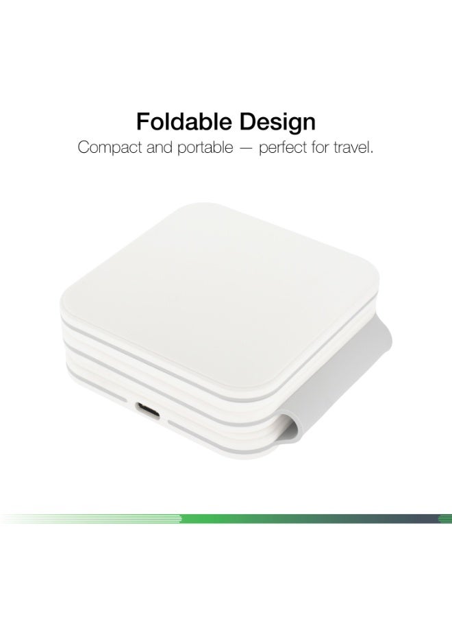 DVICED 3-in-1 Foldable magnetic wireless charger - White - Image 3