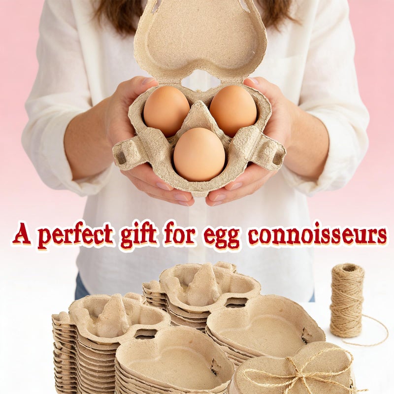 Haawooky 36 Pcs Egg Cartons,3 Count Heart Shaped Paper Pulp Egg Container,Storage Containers Holder for Valentine's Day Easter,Storing Extra Eggs - Image 5