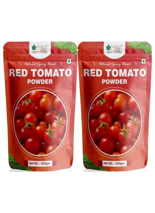 BLISS OF EARTH - 200gm tomato powder natural spray dried great for tomato soup tomato juice ketchup seasoning gravies Pack of 2 - Image 1