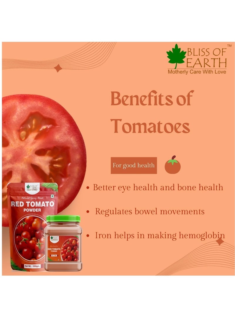 BLISS OF EARTH - 200gm tomato powder natural spray dried great for tomato soup tomato juice ketchup seasoning gravies Pack of 2 - Image 1