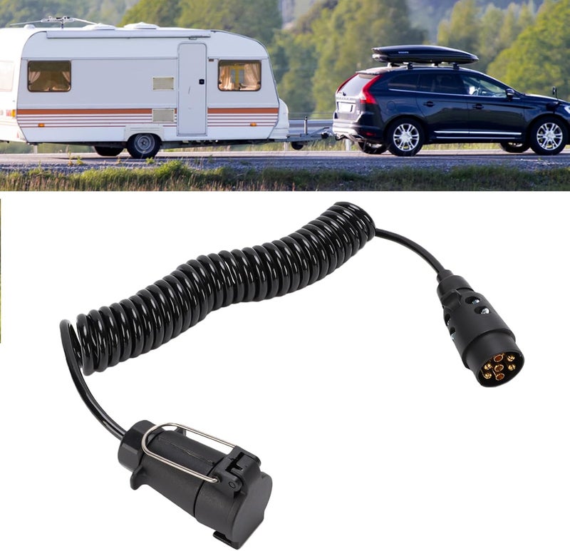 Tbest 7 Pin Trailer Extension Cord Heavy Duty Durable 9.84FT Length Gooseneck Trailers Truck Bed Electrical Wire for RVs Campers Universal Fit Metal Plastic Construction - Image 4