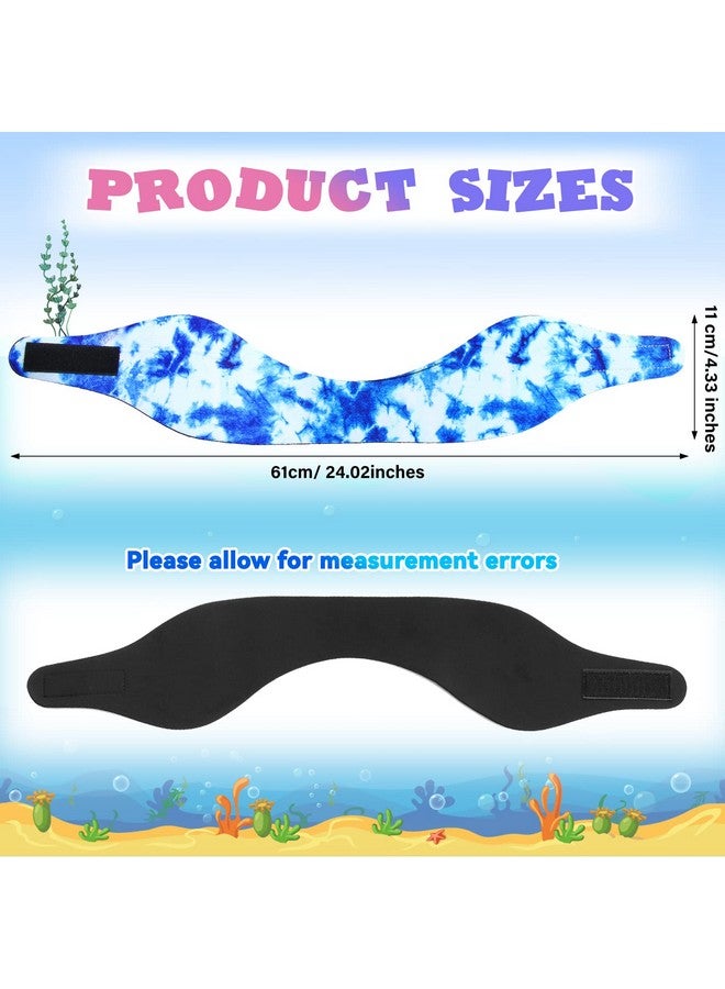 Honoson 6 Pieces Waterproof Swimming Headband Kids Adults Wider Swimming Ear Band Swim Bands For Ears Toddler Swim Earplugs (Tie Dye) - Image 5