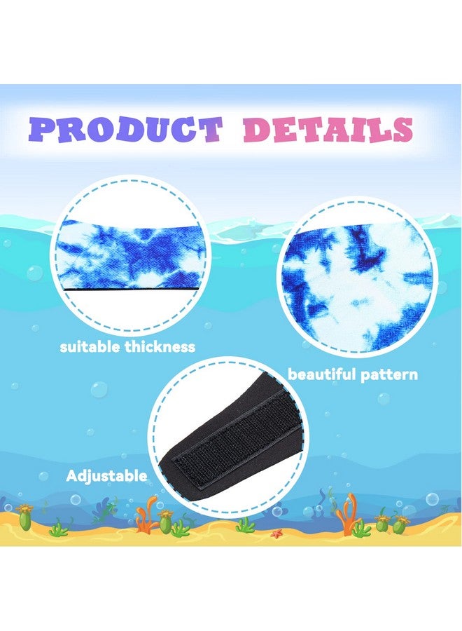 Honoson 6 Pieces Waterproof Swimming Headband Kids Adults Wider Swimming Ear Band Swim Bands For Ears Toddler Swim Earplugs (Tie Dye) - Image 4