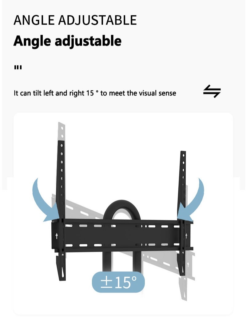 Fh Wood Grain Floor TV Stand with Storage Brackets for 32-62 inch OLED/LED/LCD Screen TV Brown - Image 3