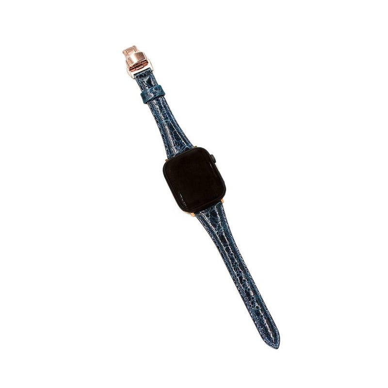 سوار ساعة ذكية سوار جلدي كلاسيكي متوافق باللون ذهبي وردي قابل للتعديل مع Apple Watch 38/40/41/42/44/45/49mm بملاءمة قابلة للتعديل وحزام بديل - Image 5