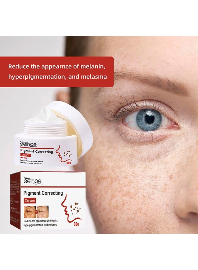 EELHOE Pigment Correcting Cream, Freckles Removal Cream Pigment Correcting Serum Remove Melasma Age Spots Sunspots Whitening Freckle Removing Cream Effective Brightening Essence Remove Pigment Melanin 30g - Image 4