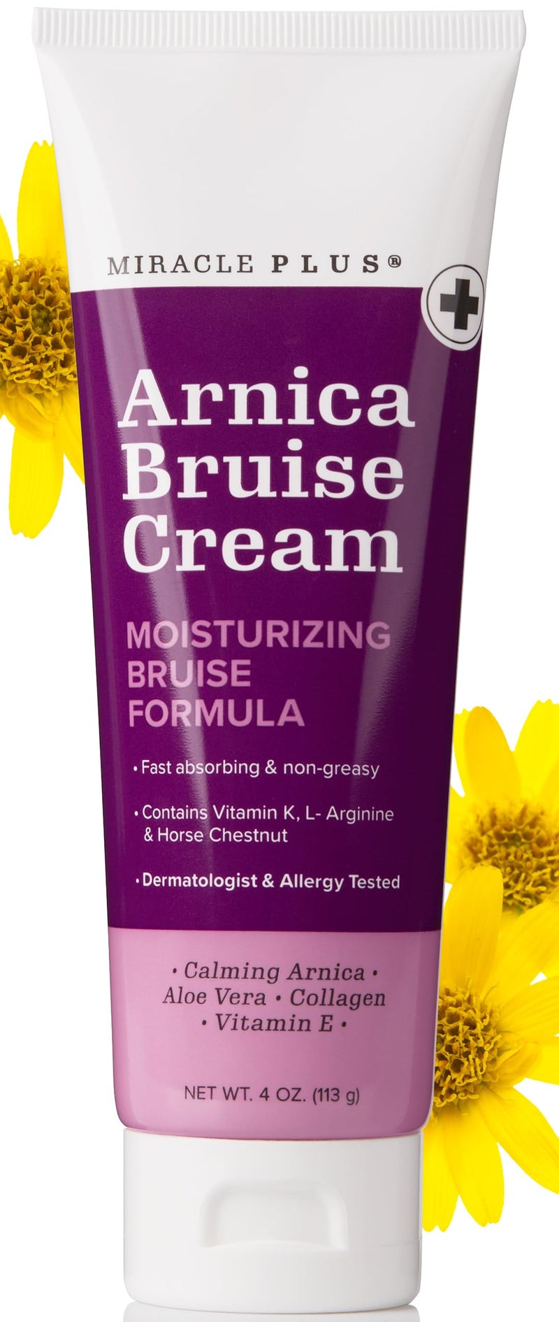 Miracle Plus Arnica Cream Bruise Relief Lotion For Bruising And Swelling On Skin Bruise Cream Extra Strength Vitamin K Cream Moisturizing Bruise Formula Skin Care Gel W Horse Chestnut 4 Ounce