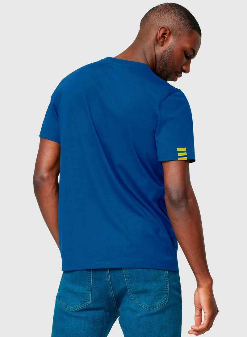 Ayrton Senna Ayrton Senna Logo Tshirt Blue