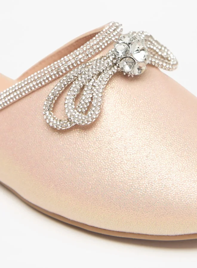 سيليست Girls' Embellished Slip-On Mule Shoes