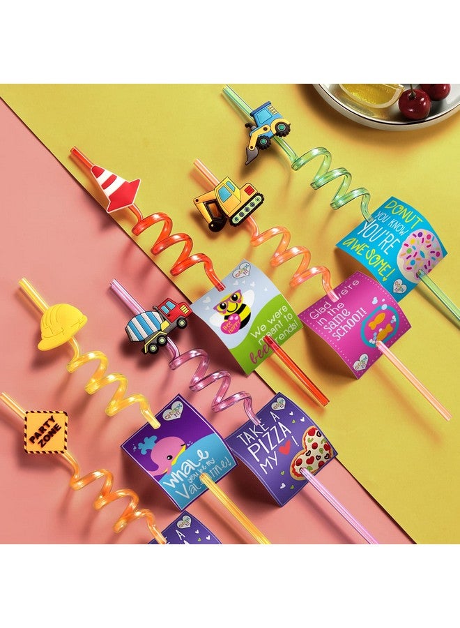 Lidmada 24 Reusable Construction Plastic Straws Excavator Bulldozer Blender Truck For Construction Theme Birthday Party Supplies Gift Favors With 2 Cleaning Brushes - Image 4
