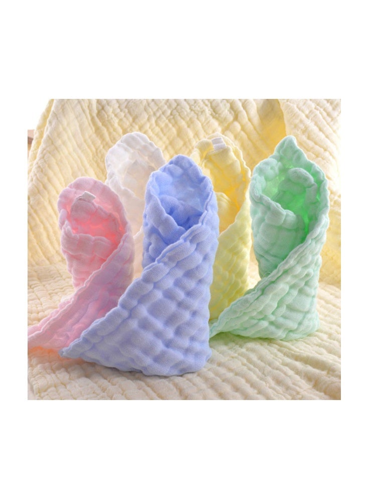SKY-TOUCH SKY TOUCH 5pcs Muslin Baby Washcloths and Towels, Natural Organic Cotton Baby Washcloths, Soft Newborn Baby Towel and Muslin Washcloth for Sensitive Skin, Multicolor,30x30cm - Image 2