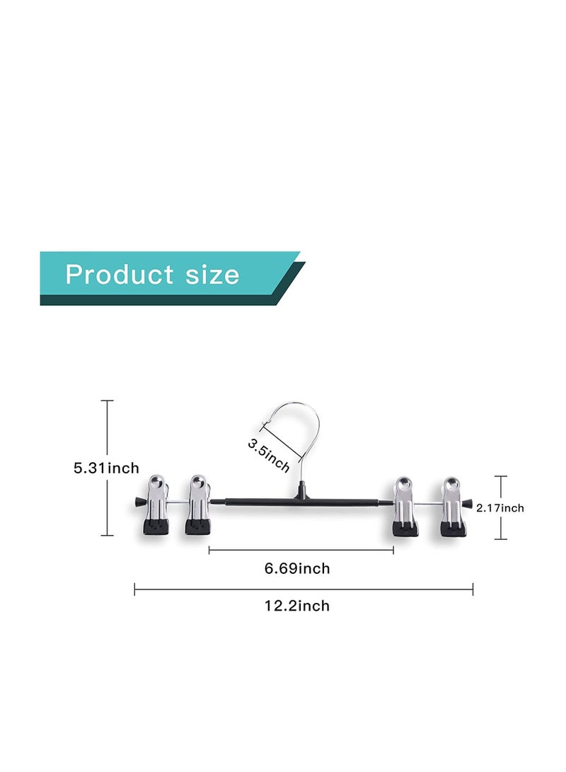 SYOSI Pants Hangers with Clips, Skirt Hangers, Adjustable Clip Hangers Non Slip, Metal Adult Baby Kids Space Saving Clothes Hangers for Closet Shorts Bottom Jeans Trouser Leggings 10Pack  - Image 5