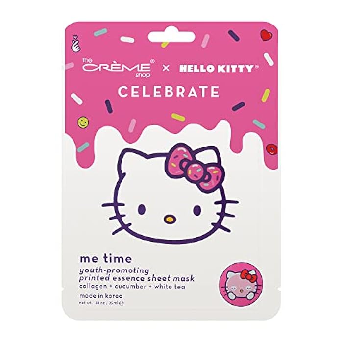 The Crème Shop | Hello Kitty CELEBRATE - Me Time! Youth-Promoting Sheet Mask (3 Pack), for Plumping Treatment - Image 3