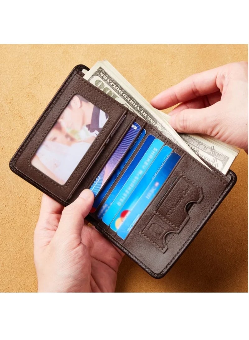 Dante Men's Wallet Vertical Top Layer Cowhide Anti-theft Card Demagnetization Genuine Leather Wallet - Image 2