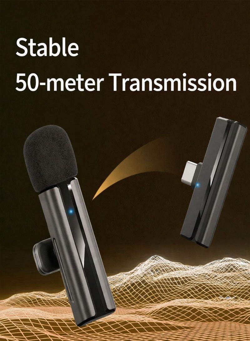 Neyecam Dual Wireless Lavalier Mic (2-in-1) with Noise Cancellation & Reverb, Plug & Play for iPhone (Lightning) & Android (Type-C) - for Interviews, Vlogging, TikTok, Live Streaming - Image 3