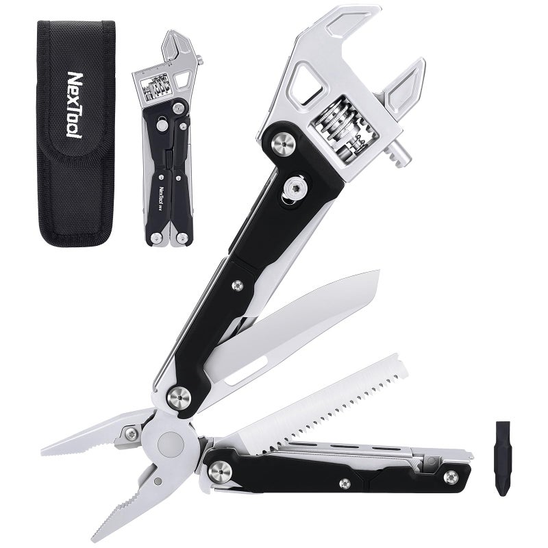 NexTool W4 Adjustable Ratchet Wrench Multitool, 11-IN-1 Foldable EDC Tool with Pliers, Knife, Saw and Screwdriver, Multi Tool for Camping, DIY, and Gifts for Him - Image 1