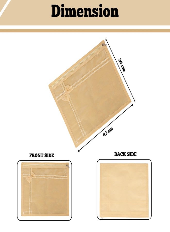 CYNFLEES Saree Covers for Storage, Saree Organiser for Wardrobe - (16 X 14 Inches) Premium Zipper Storage Bags for Clothes, Silk & Banarasi Sarees | Ideal for Wedding, Festive & Daily Saree Protection (8 Pcs) - Image 5