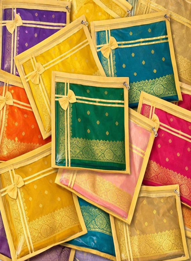 CYNFLEES Saree Covers for Storage, Saree Organiser for Wardrobe - (16 X 14 Inches) Premium Zipper Storage Bags for Clothes, Silk & Banarasi Sarees | Ideal for Wedding, Festive & Daily Saree Protection (8 Pcs) - Image 2