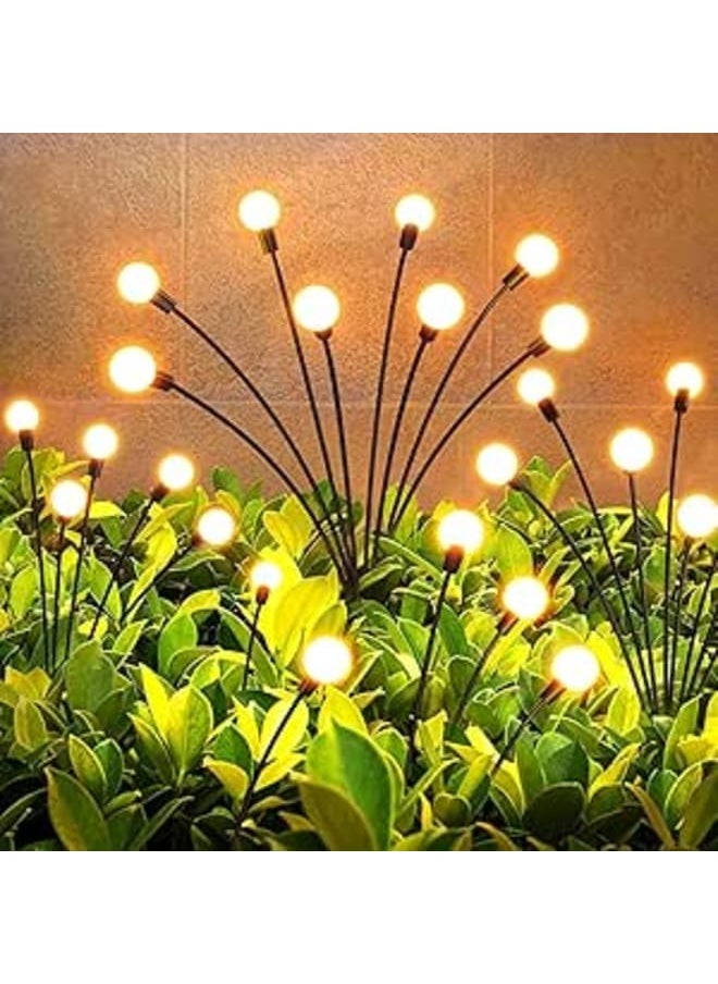HKV HKV Metal Firefly Outdoor Solar Lights|6 Led|With Flash Mode|Starburst Swaying Solar Garden Light,Warm Garden Light|Waterproof|Firefly Path Lights For Pots,Balcon,Pathway 