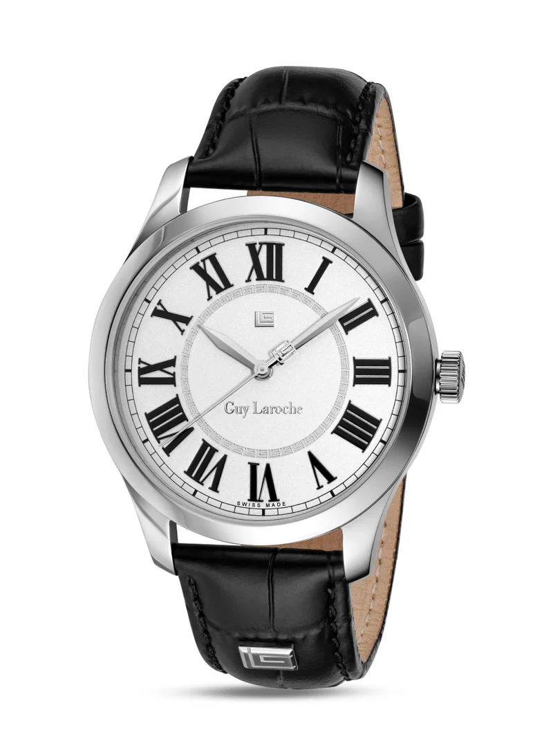 Guy Laroche Louise Watch for Men with Black Genuine Leather Strap 40 mm 5 Atm